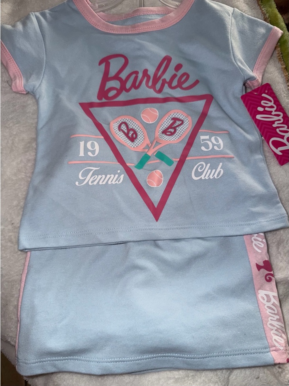 Barbie Girls' Blue & Pink Tennis Club skort  Set 2t nwt